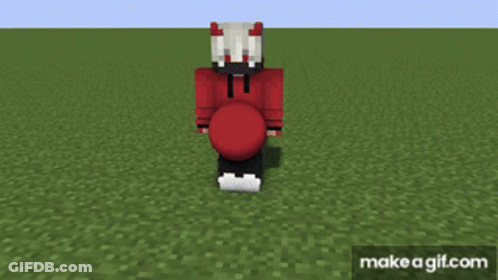 A Minecraft Character With A Big Belly Is Standing In The Grass . GIF