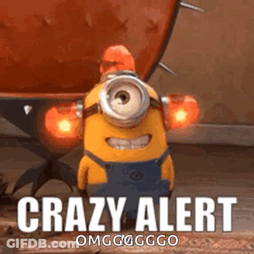 Minion In Front Of Red Object GIF