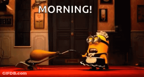 A Minion In A Maid Costume Is Cleaning A Room With A Broom . GIF
