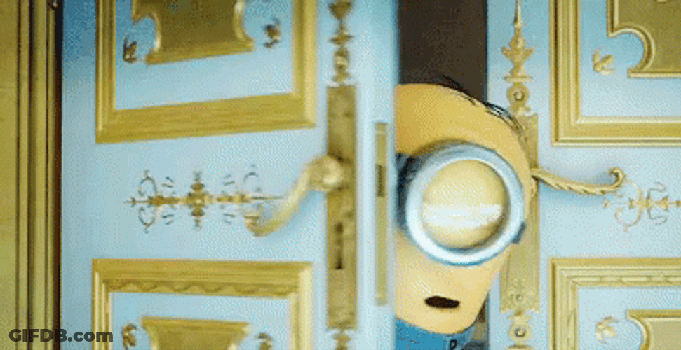 A Minion In An Open Door GIF