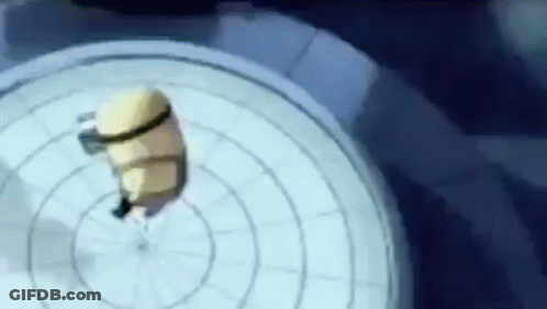 A Minion Is Flying Through A Circular Maze In A Cartoon . GIF