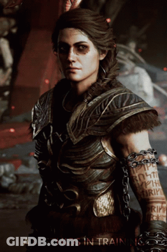 A Misthios In Training Poster Of A Woman GIF
