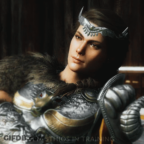 Misthios In Training Poster With Woman In Armor GIF