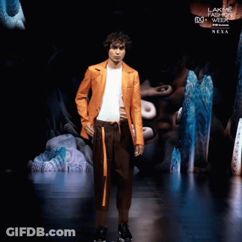 A Model Walks Down A Runway At Lakme Fashion Week GIF