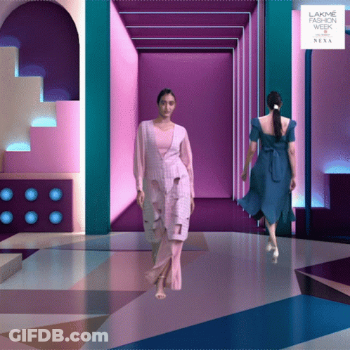 A Model Walks Down A Runway At The Lakme Fashion Week GIF