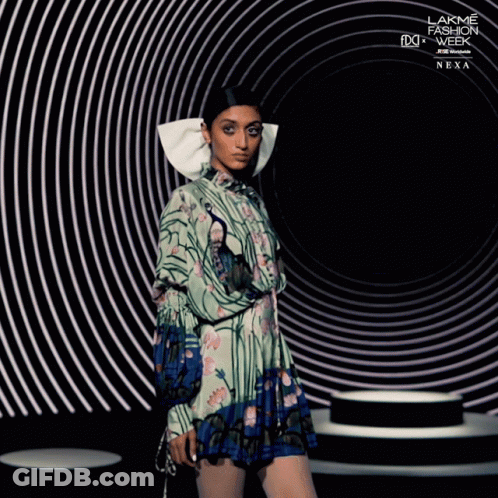 A Model Walks Down A Runway At The Lakme Fashion Week GIF