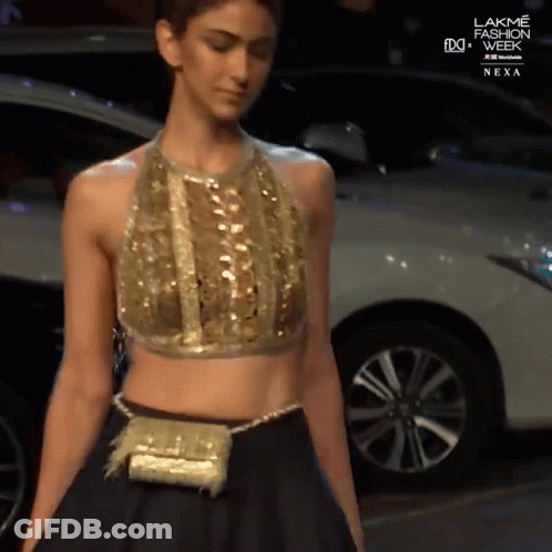 A Model Walks Down The Runway For Lakme Fashion Week GIF