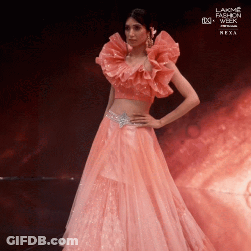 A Model Walks The Runway At Lakme Fashion Week GIF