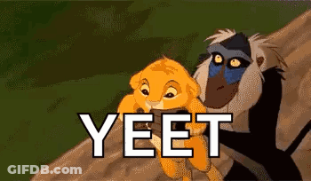 A Monkey And A Lion From The Lion King Are Standing Next To Each Other . GIF