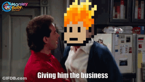 A Monkey Baby Ad Shows A Man Giving Another Man A Business GIF