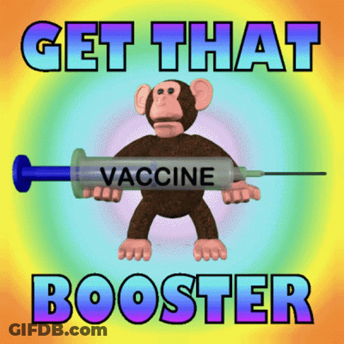Monkey Holding Syringe Vaccine GIF