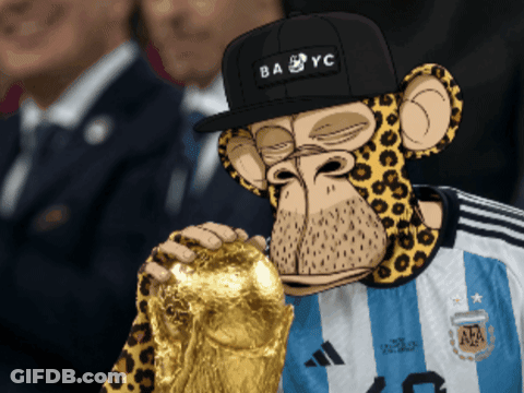 A Monkey Wearing A Hat That Says Babyc Holds A Trophy GIF