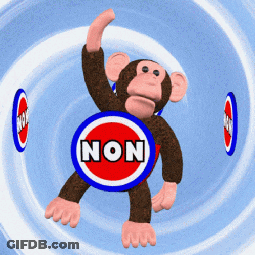 A Monkey With A Non Sign On It GIF