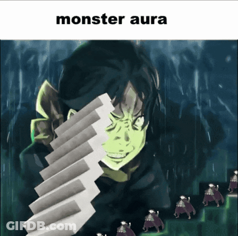 A Monster Aura Meme With A Man Holding A Stack Of Blocks GIF