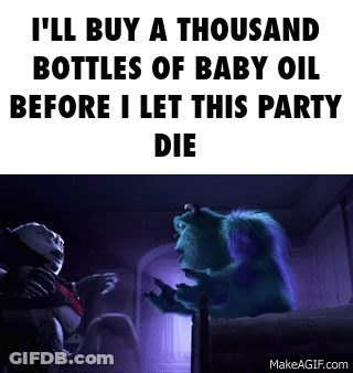 A Monster From The Movie Monsters Inc Is Talking To A Baby In A Bed . GIF