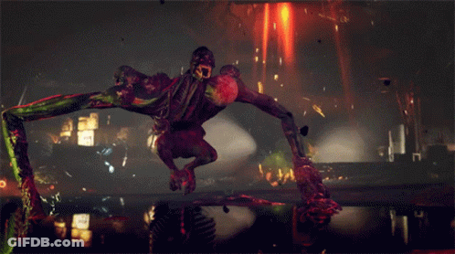 A Monster In A Video Game With A Huge Arm GIF