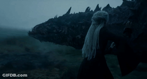 A Monster With Sharp Teeth Is Floating In The Fog GIF