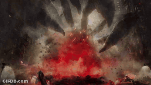 A Motel Sign Is Visible In The Background Of This Explosion GIF