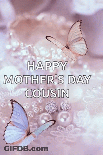 A Mother 'S Day Card With Butterflies And Pearls GIF