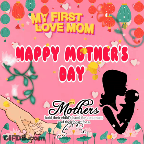 A Mother 'S Day Greeting Card With A Woman Holding A Baby GIF