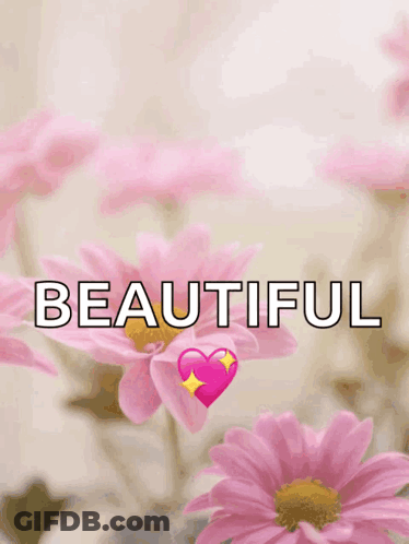 A Mother 'S Day Greeting Card With Pink Flowers And The Words Happy Mother 'S Day Beautiful GIF