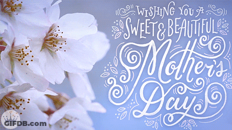 A Mother 'S Day Greeting Card With White Flowers And The Words Wishing You A Sweet And Beautiful Mother 'S Day GIF