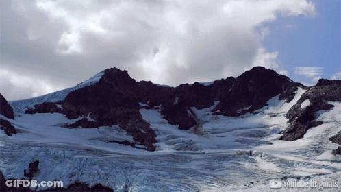 A Mountain Covered In Snow With Youtube Originals Written On The Bottom Right GIF
