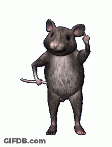 A Mouse Is Standing On Its Hind Legs And Flexing Its Muscles GIF