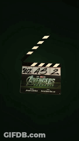 A Movie Clapper Board For The Avengers Doomsday Movie GIF