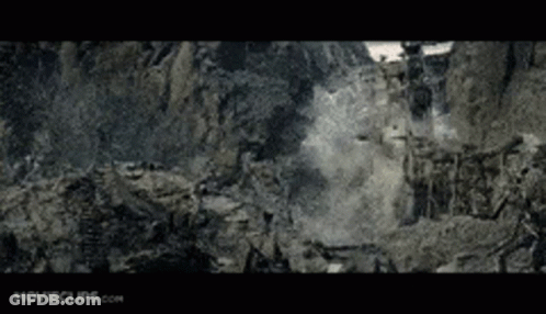 A Movie Clip From Movieclips.com Shows A Castle Being Destroyed GIF
