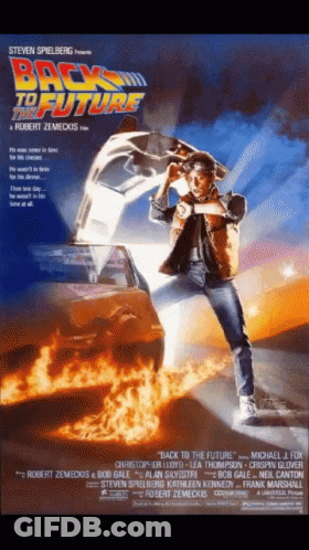 Back To The Future Movie Poster With Skateboard GIF