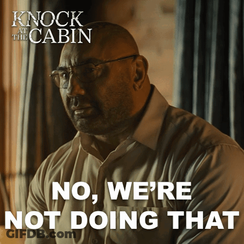 A Movie Poster For Knock At The Cabin GIF