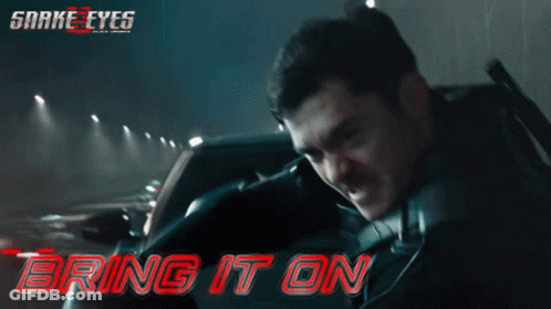 A Movie Poster For Snake Eyes Shows A Man In A Car GIF