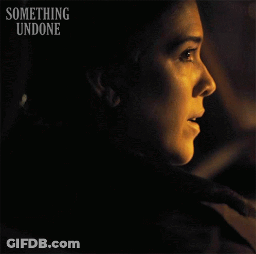 A Movie Poster For Something Undone Shows A Woman Talking To Someone GIF