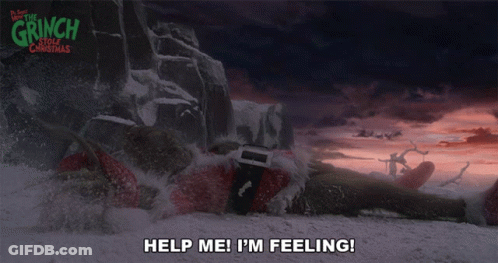 A Movie Poster For The Grinch Stole Christmas Shows A Santa Claus Laying In The Snow GIF
