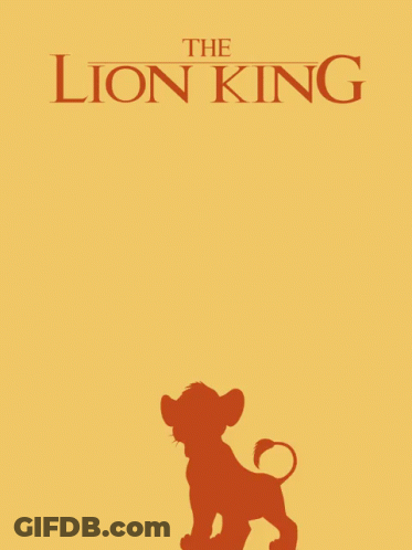 A Movie Poster For The Lion King With A Lion And A Cub GIF