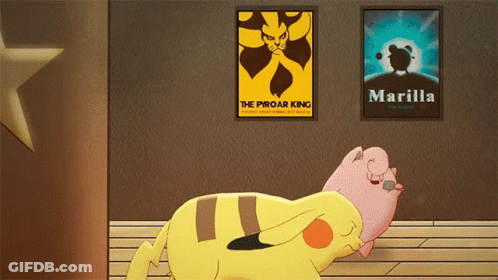 A Movie Poster For The Proar King Hangs On A Wall GIF