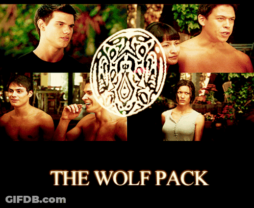 A Movie Poster For The Wolf Pack Shows A Collage Of Images GIF