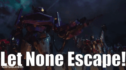 A Movie Scene With The Words Let None Escape Written On It GIF