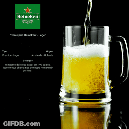 A Mug Of Heineken Beer Is Poured Into It GIF