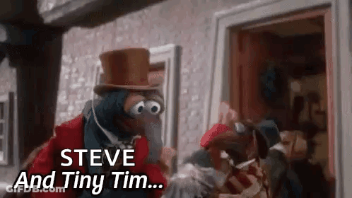 A Muppet Wearing A Top Hat Is Standing In Front Of A Building . GIF