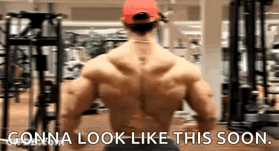 Muscular Man In Red Hat Saying Gonna Look Like This Soon GIF