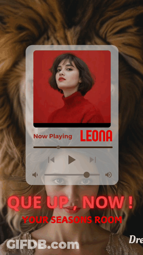 A Music Player With A Picture Of A Woman And The Name Leona On It GIF