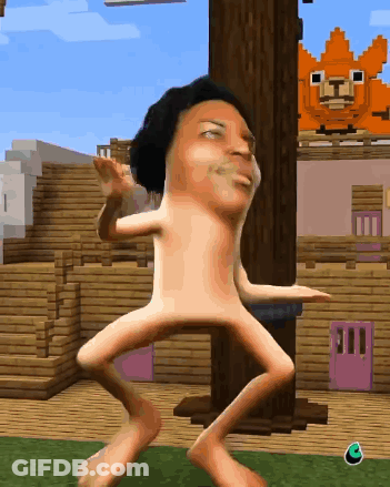 A Naked Cartoon Character Is Dancing In A Video Game GIF
