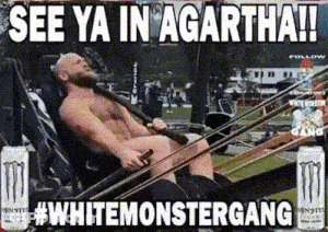 A Naked Man Is Sitting In A Chair With A Can Of Monster Energy Drink In Front Of Him GIF