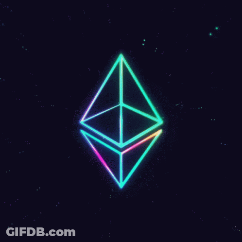 Neon Glowing Triangle On Dark Background GIF
