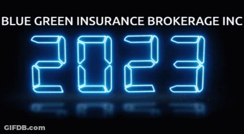 2023 Neon Sign Blue Green Insurance Brokerage GIF