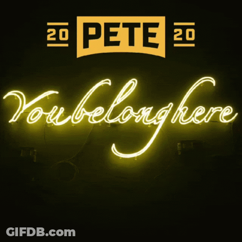 A Neon Sign That Reads You Belong Here GIF