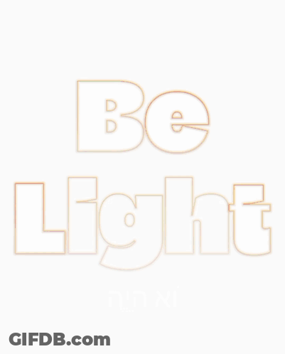 A Neon Sign That Says Be Light In Pink GIF