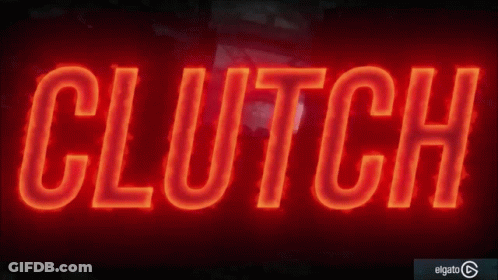 A Neon Sign That Says Clutch In Red GIF